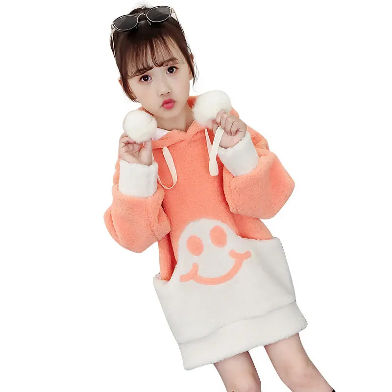 

Cute Hoodies for Girls Teenagers Fleece Sweatshirt Dress Fashion Style Child Sweatshirt 2019 Kids Autumn Winter Warm Sweatshirt
