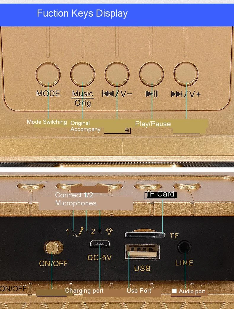 Портативный HIFI микрофон динамик Sdrd301 беспроводной микрофон бытовой Ktv открытый мобильный телефон Bluetooth аудио Cara Ok машина
