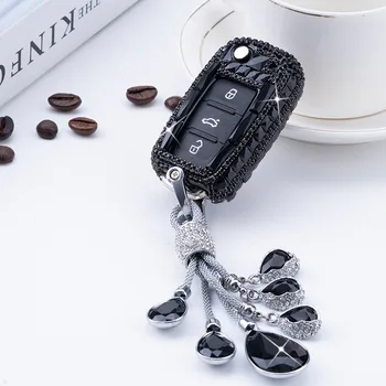 

For Volkswagen Golf Bora Jetta POLO GOLF Passat Skoda Octavia A5 Fabia SEAT Ibiza Leon Tiguan Diamond Car Key Cover Case Shell