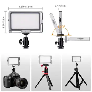 

K&F Concept Slim 96 LEDs Panel Video Light w/ LCD Two-Tone Led Photography Light with Phone Clip for DSLR Camera Phone Studio