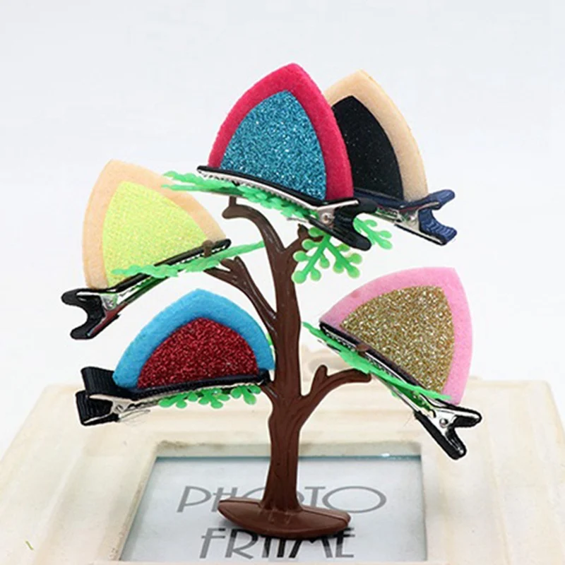 

2Pcs Lovely Cat Ears Hairpin Headwear Children Hair Ornaments Hair Clips Accessories Christmas Gift Cloth Alloy