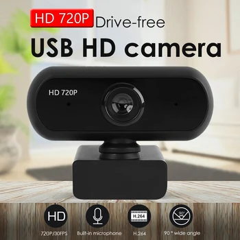 

Widescreen Video Work Home Accessories 720P HD Webcam Built-in Microphone USB Web Camera for Laptop Desktop Computer