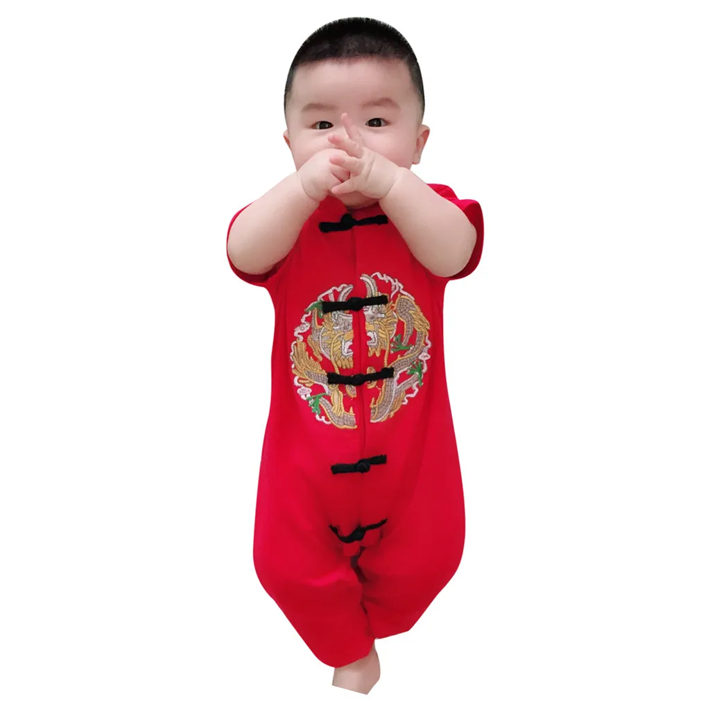 Chinese Style Baby Suit Newborn Infant Clothes Girls Boys New Year Embroidery Romper Jumpsuit Winter Outfits Arrival | Детская одежда и