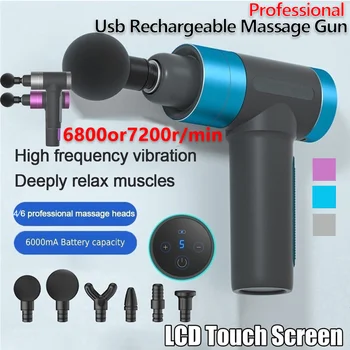 

Newest 6800/7200r Fascia Gun Muscle Massage Gun Fitness Muscle Relaxer Body Relaxation Electric Shock Usb Charging