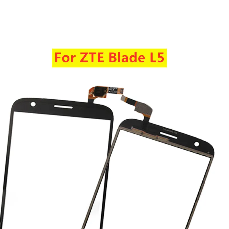 5," сенсорный экран дигитайзер для zte Blade L5 Сенсорная панель Сенсорный экран объектив Переднее стекло сенсор без ЖК-дисплея L5 только сенсорный