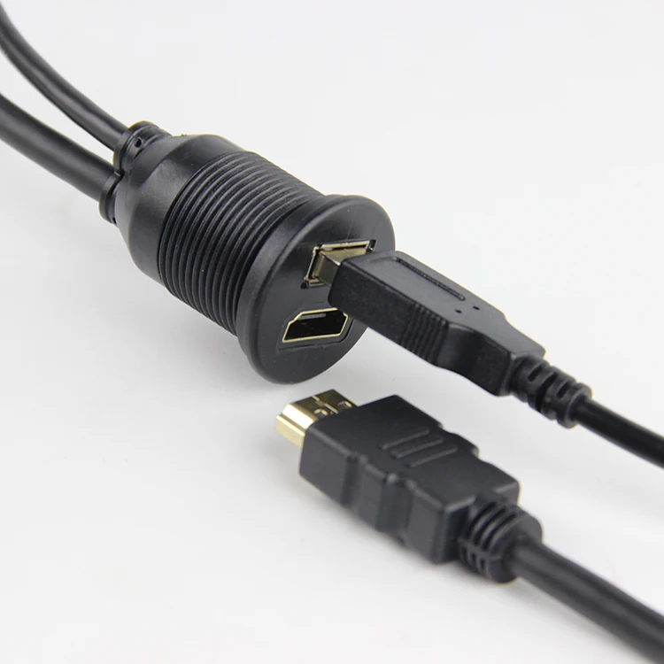 3.0 USB waterproof Mount Car Extension Cable HDMII Male To USB Female For Cable