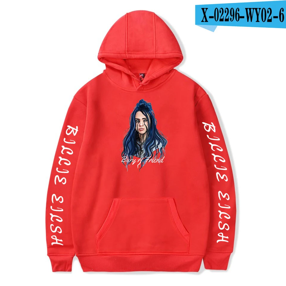 As picture Новая популярная модная Толстовка Billie Eilish, женская и мужская толстовка, пуловер на осень и зиму для мальчиков и девочек, удобная Черная куртка - Цвет: As picture