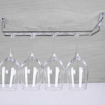 

Glasses Mug Rack Wine Champagne Cup Holder Drain Stainless Steel Hanger Bar
