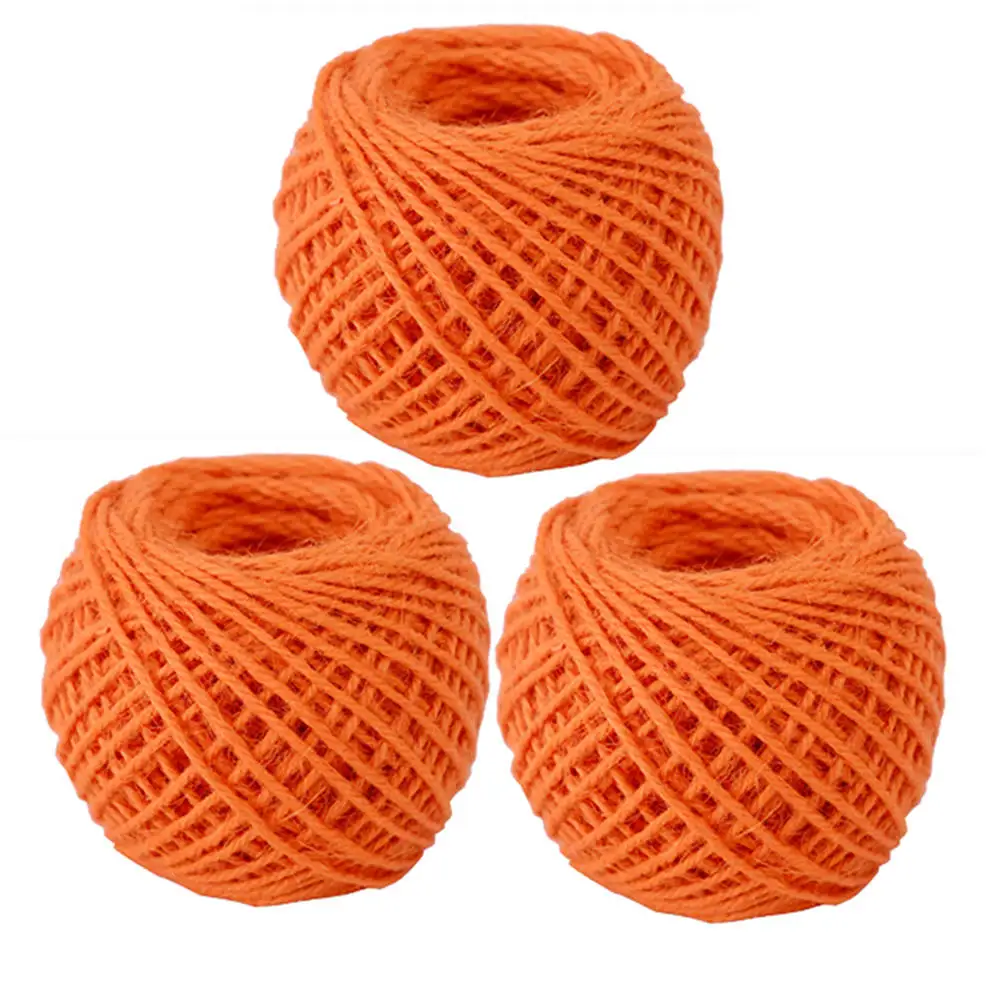 3PCS 50Meters Natural Burlap Hessian Rope Party Wedding Gift Wrapping Cords Thread DIY Color Hemp Photo Wall Decoration | Дом и сад