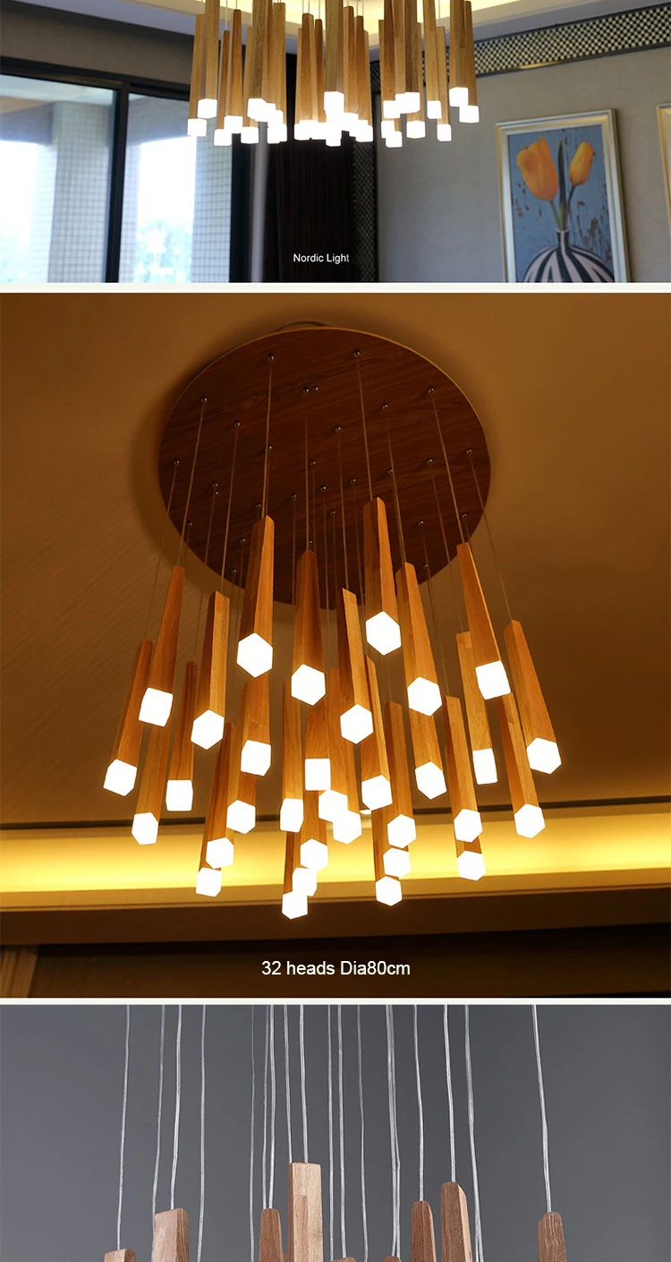 Винтаж подвесные люстры деревянные подвесные осветительные приборы Современные Люстры de led Освещение в помещении дома деко светильник