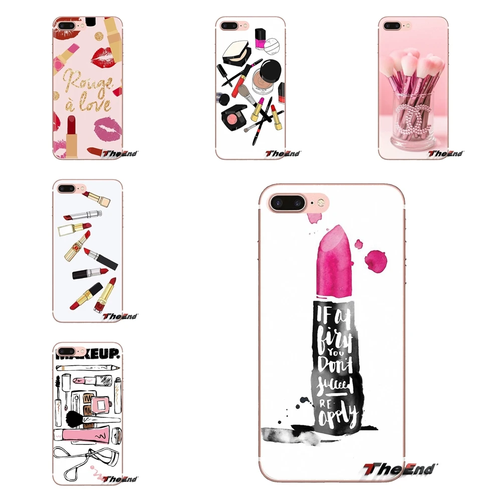Tools Lipstick Beauty Girl Makeup Set TPU Bag Case For LG Spirit Motorola Moto X4 E4 E5 G5 G5S G6 Z Z2 Z3 G2 G3 C Play Plus Mini |