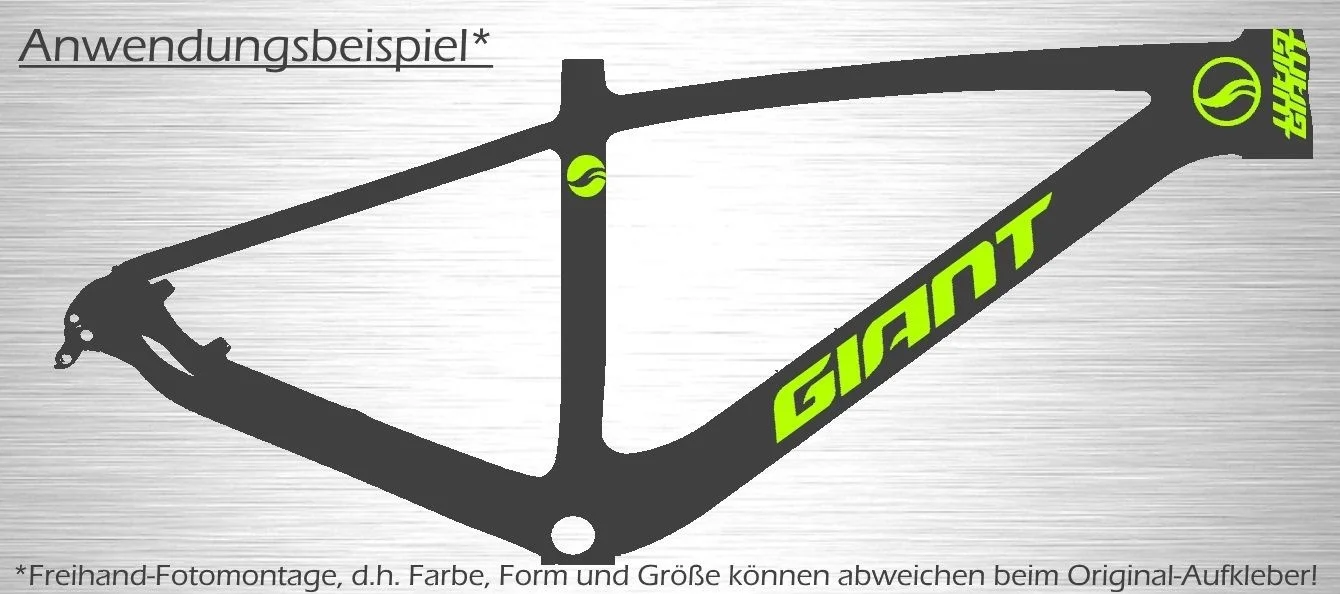 Giant Aufkleber Chrom Folie Fahrrad Rahmen Sticker Bike Set 12St. 