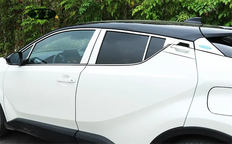 Авто среднего окна обрамление стойки для зеркала отделка для toyota C-HR, ABS хром, 10 шт