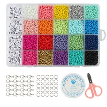 

3MM Seed Beads Kit Letter Beads and Small Craft Beads Jewelry Making Set DIY Bracelet Necklace Beaded Jewelry Kit Wholesale