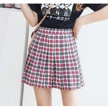 Новая дикая юбка Корейская версия клетчатой Юбки Высокая талия анти-легкая Повседневная клетчатая плиссированная юбка