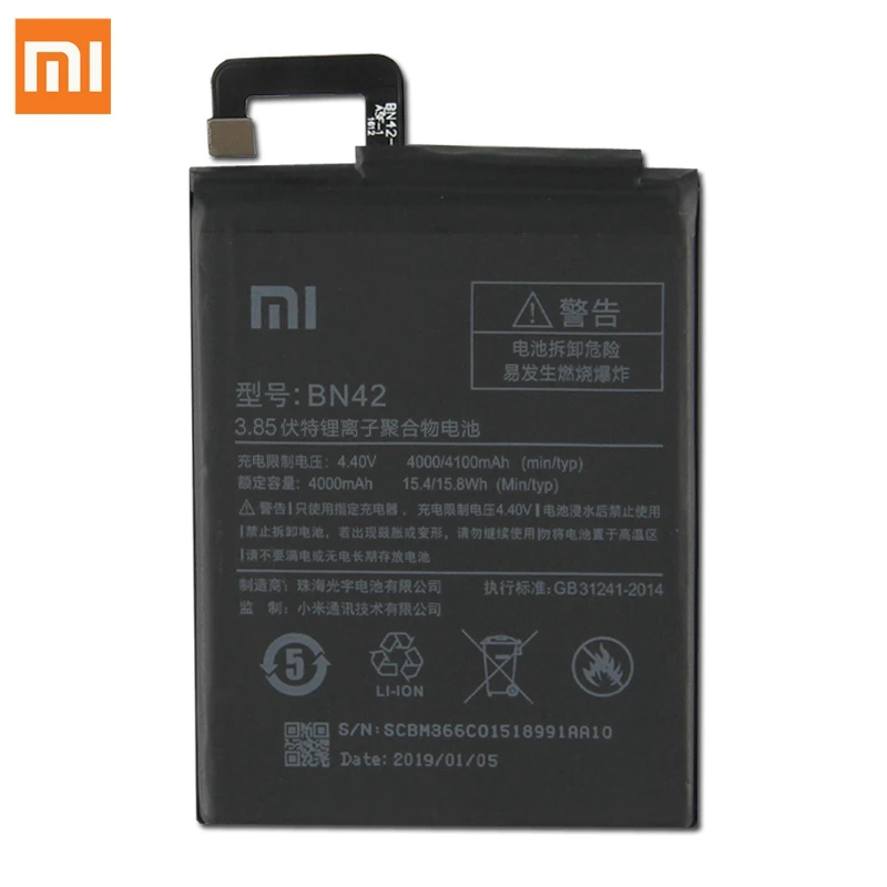 Аккумулятор для телефона XIAOMI BN42, для XIAOMI Redmi 4 Hongmi4 Redrice, стандартный выпуск, Аутентичные Аккумуляторы для телефона, 4000 мА/ч