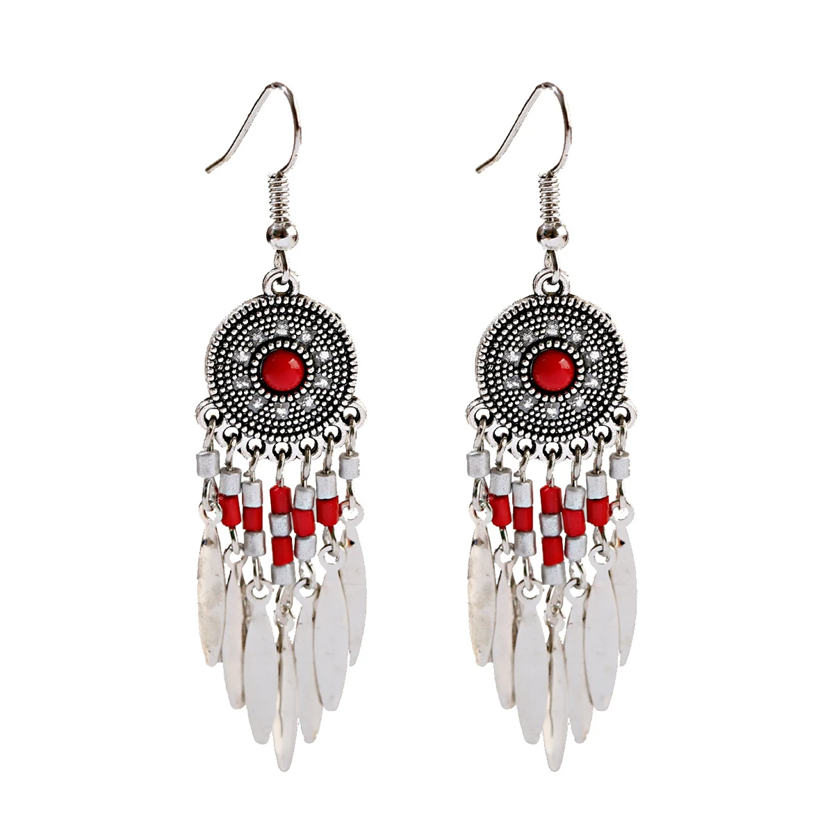 Этнические круглые серьги с кисточками из сплава для женщин Jhumka Jhumki винтажные женские свисающие серьги Oorbellen - Окраска металла: 1059-1