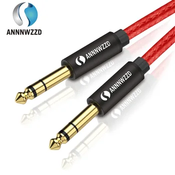 

6.5mm Jack Audio Cable Nylon Braided 6.35 Jack Male to Male Aux Cable 1m 2m 3m 5m for Guitar Mixer Amplifier Bass 6.35 mm