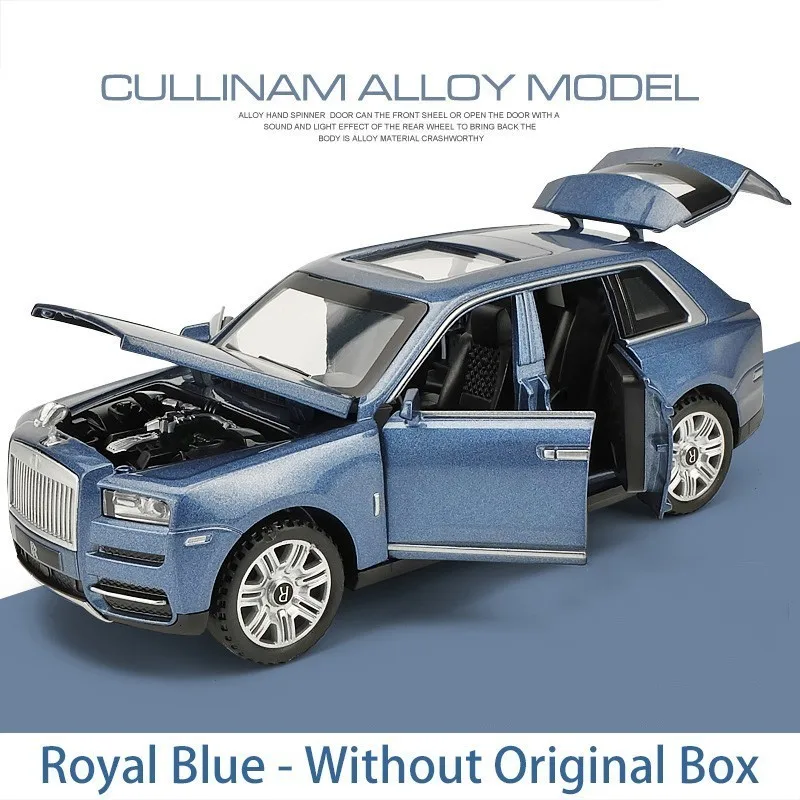 1/32 Rolls Royce Cullinan Diecasts модели игрушечных автомобилей со звуком и светильник 6 дверей можно открыть Oyuncak модель подарки для детей - Цвет: Blue No Box