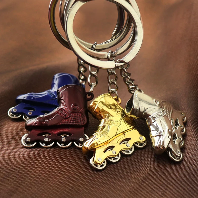 

Creative Simulation Rollerable Inline Skates SEBA Key Chain for Skating Accessories with Wheel Rotating, Stainless Steel Gift