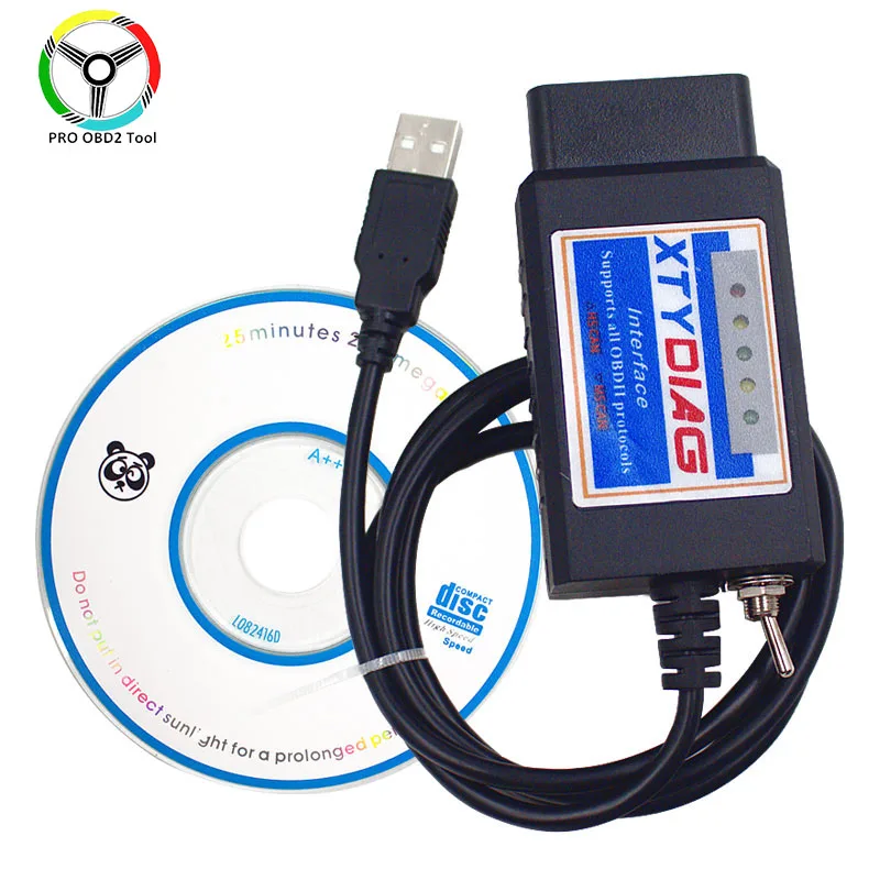 ELM327 V1.5 PIC18F25K80 чип USB переключатель OBDII ELM 327 считыватель кодов HS CAN /MS для Forscan OBD2