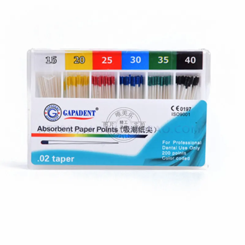 Mixed 15-40 2000 шт/партия 0,02 конус Стоматологическая фильтровальная бумага точки корень отмена эндодонтика хлопок волокно советы дантиста размеры продукта#15-40 - Цвет: Mixed 15-40