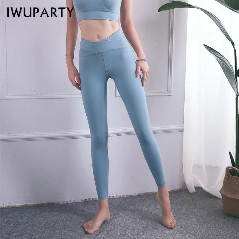 Fashion Seamless Cross High Waist Leggings Sport Women Fitness Feminin