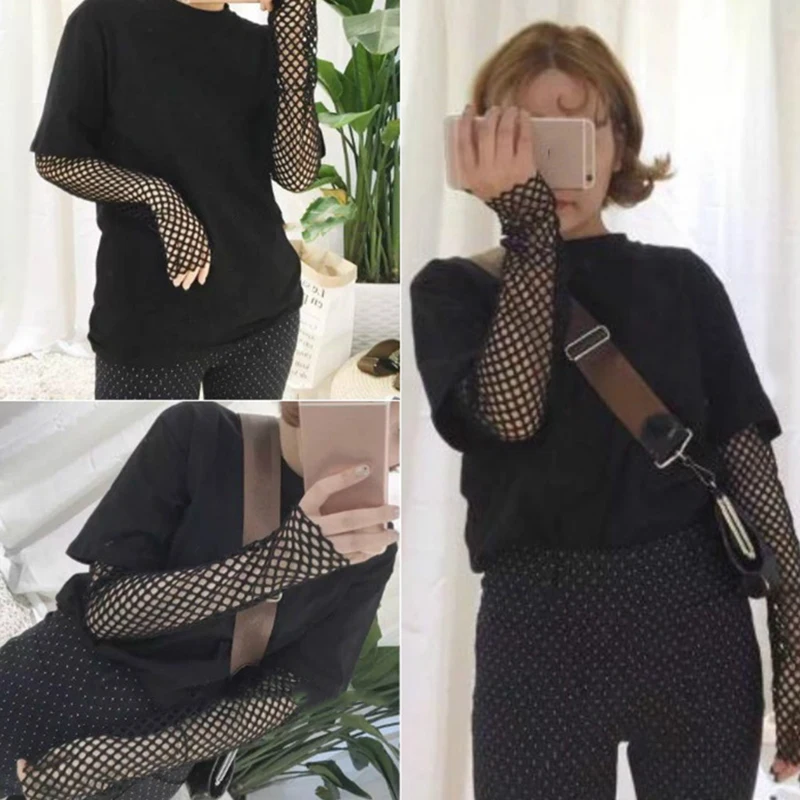 

Soft Lace Blouses Shirt 1PC Star Free Size Blouses Long Sleeve Sexy See-through Black Dot Striped Valentines Gift Black