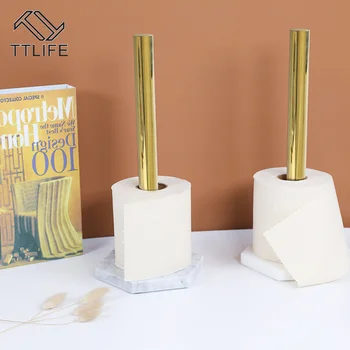 

Creative Roll Holder Kitchen Napkin Holder Nordic Marble Gold-plated Durable Paper Holder Toilet Paper Organizer Storage Rack