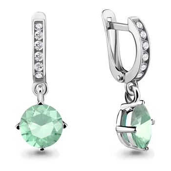 

AQUAMARINE earrings with artificial vstavkmi, cubic zirconia, silver 925