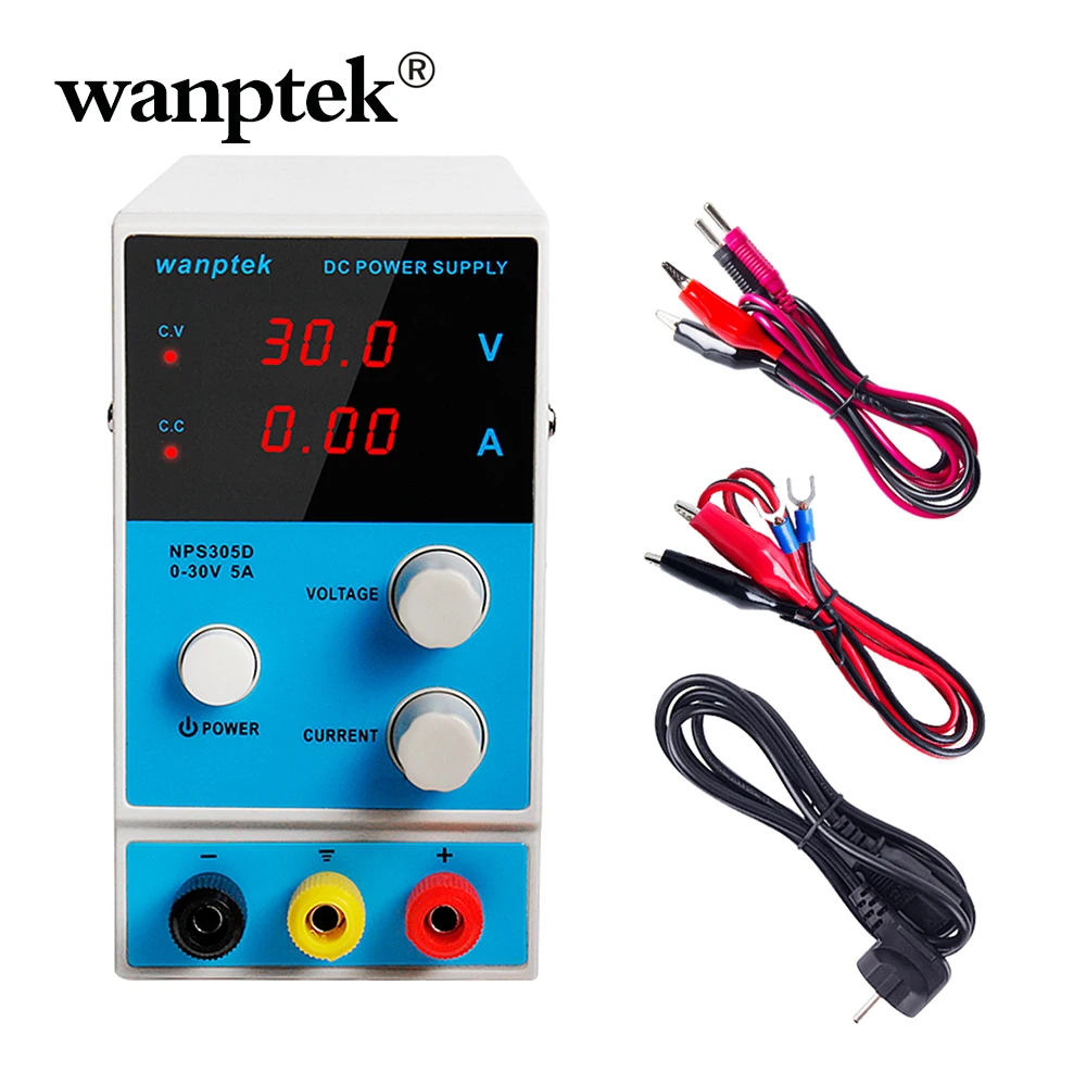 

Wanptek DC Switching Power Supply Laboratory Mini Voltage Regulators Adjustable Bench Power Source Digital LED Display 30V 5A