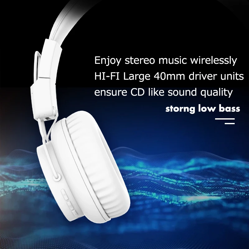 Лучшие беспроводные наушники Hifi шлем Аудио Bluetooth на ухо наушники стерео Бас Сабвуфер гарнитура с микрофоном для iPhone Xiaomi
