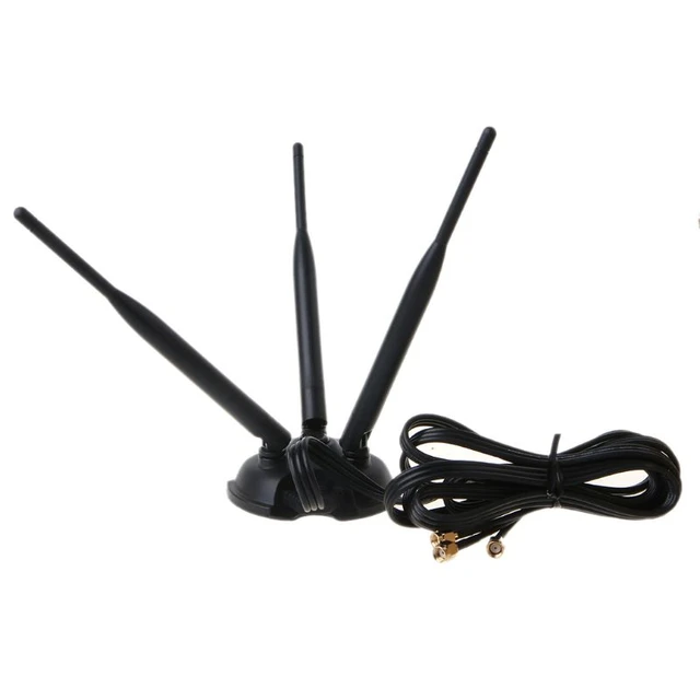 Antena WiFi de doble banda 2.4 GHz 5.8 GHz 12 DBI RP-SMA Router Omni Antena  para PCI-E WiFi Router Computadora Tarjeta de red inalámbrica USB Cámara