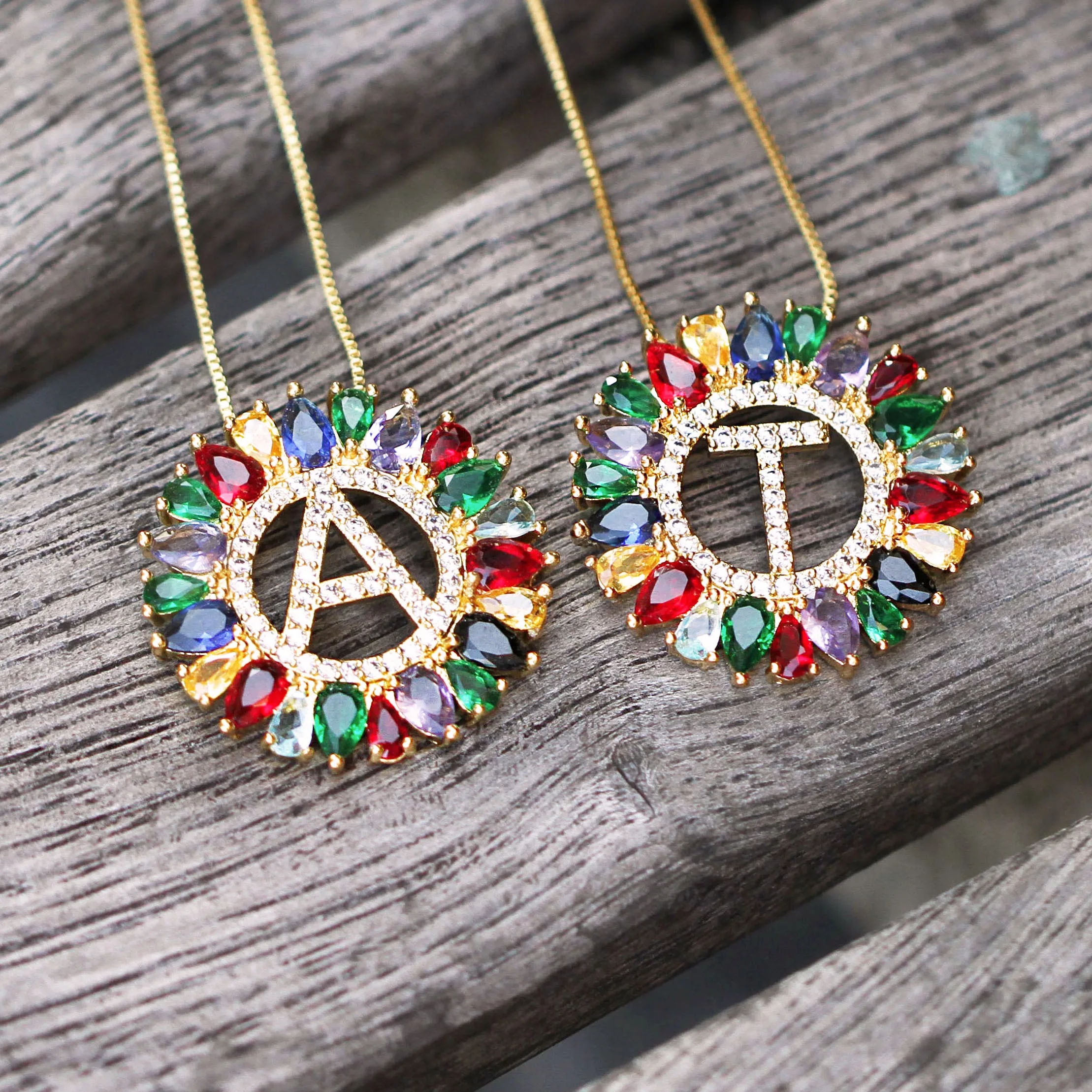 Цепочка золотого цвета микро-закрепка радуга кубический циркон искусственные