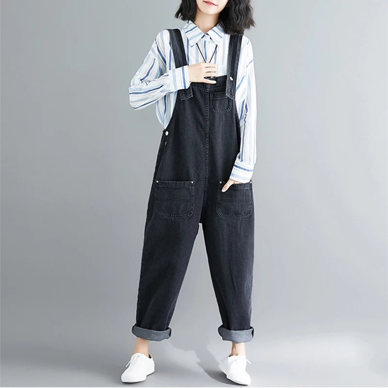 

Spring Wide Leg Jeans Rompers Womens Jumpsuit Loose Casual Denim Overalls For Women Long Jumpsuit Jeans Rompers Plus Size S-XXL