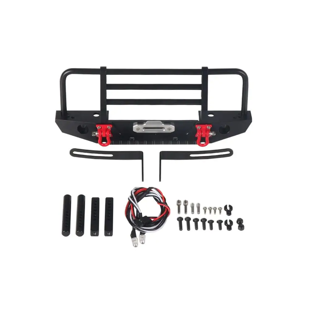 

Metal Front Bumper with Light for 1/10 RC Crawler Car Axial SCX10 90046 Traxxas TRX-4 TRX4