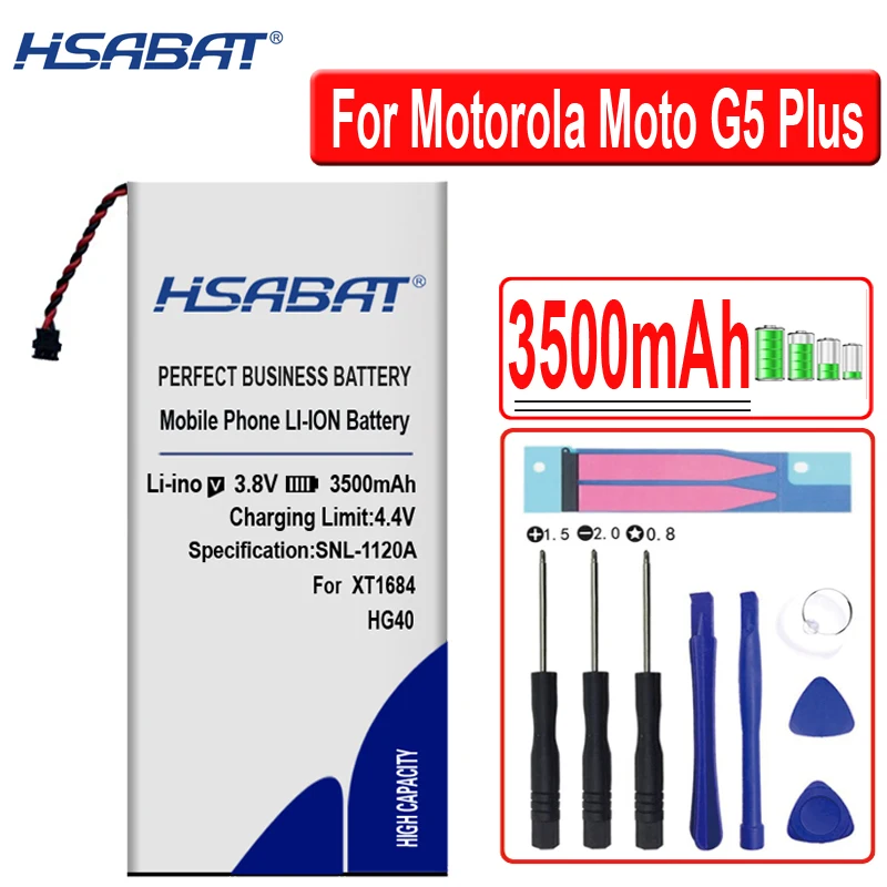 HSABAT 3500 мА/ч, HG40 Батарея для Motorola Moto G5 плюс XT1681 XT1684 XT1685 XT1687