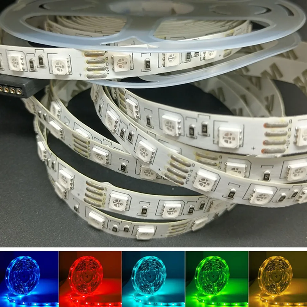 LED Strip 5050 24V RGB WarmWhite DC 5 12 24v Volt 5 Meter Waterproof Flexible Light Ledstrip Tape Rope Lamp Ribbon Tv Backlight