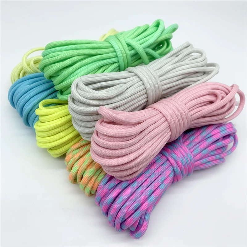 5Yards 4mm Luminous Parachute Cord Rope Lanyard Rope Mil Spec Type One Strand Climbing Camping Survival Equipment nylon cord leather cord cotton rope jute rope macrame cord nylon rope waxed cord faux suede cord polyester rope silk rope
