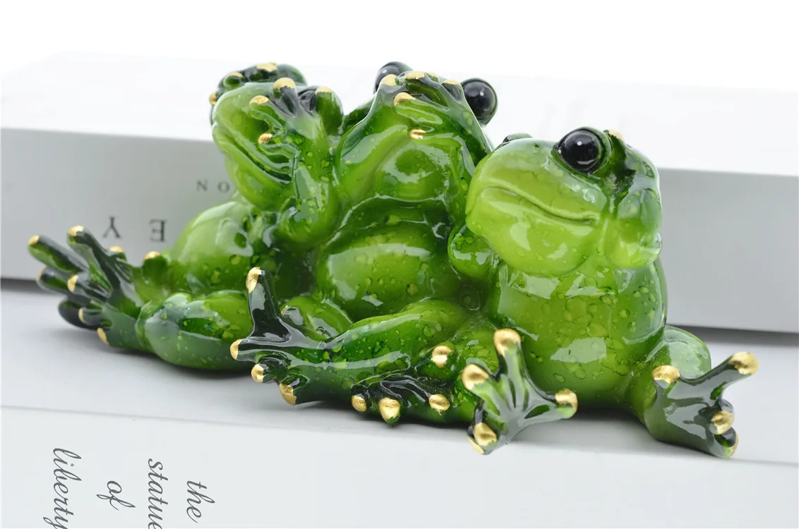 MYBLUE Kawaii Dont Talk Dont Listen Dont Look Frog Figurine Miniature Fairy Garden Nordic Home Room Decoration Accessories