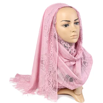 

YILIAN Brand Lace Hollow Out Women Hijab Scarf Fashion Islam Muslim Hood