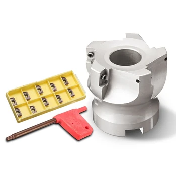

40mm Face Mill CNC Milling Cutter Head + 10X APMT1135 Carbide Inserts 40CrMo Carbide Alloy