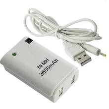 Для Xbox360 3600mAh перезаряжаемый аккумулятор USB Кабель зарядного устройства для Xbox360 белый контроллер изысканно прочный великолепный