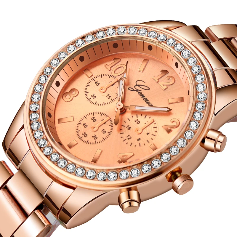 

Geneva Luxury Rhinestone Watch Women Classic Watches Fashion Ladies Relogio Feminino Reloj Mujer Metal relojes mujer 2019