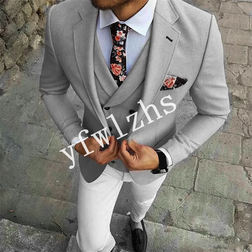 

Handsome One Button Groomsmen Notch Lapel Groom Tuxedos Wedding Dress Men Suits Blazer Prom Dinner (Jacket+Pants+Tie+Vest) A190