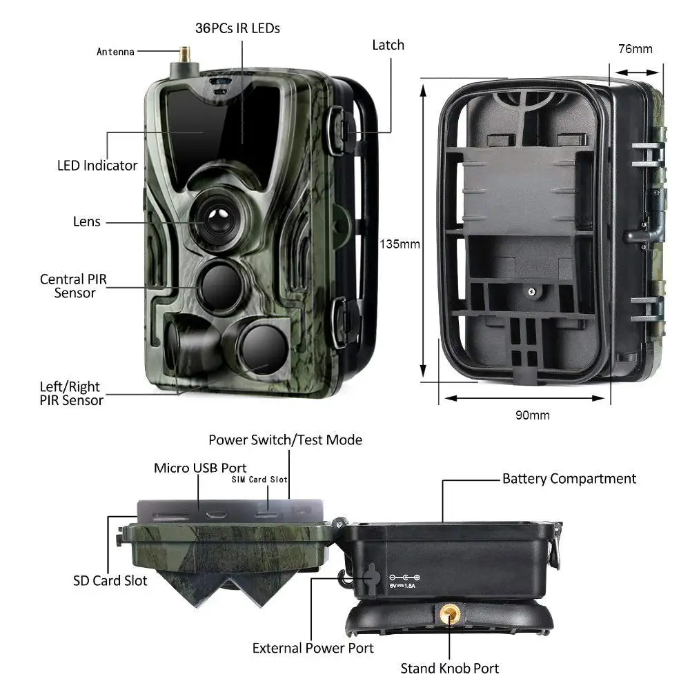 Suntek-Wildlife Trail Hunting Camera, 2G Celluar, MMS, SMTP, SMS, Photo Traps, 20MP, 1080P Night Vision, Infrared Wireless Cam,