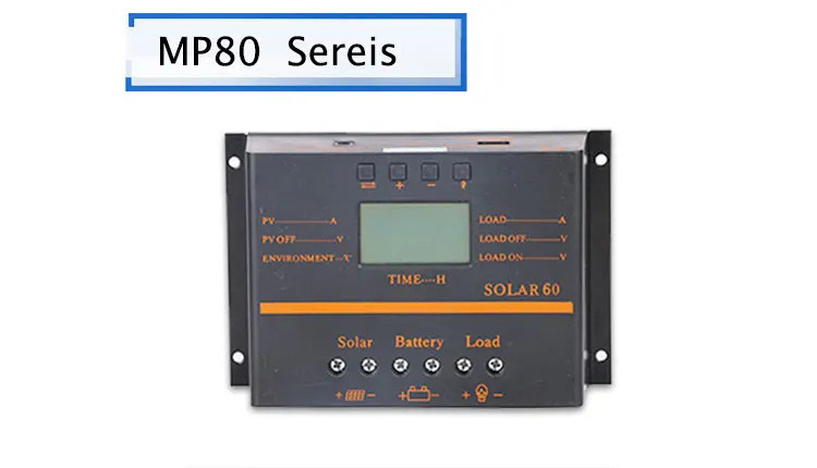 Солнечный контроллер 40A 50A 60A 80A 12Vdc 24Vdc солнечная панель регулятор заряда батареи USB 5 в ЖК-дисплей контроллер