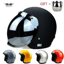 Geniune tt & co capacete da motocicleta estilo japonês aberto rosto peso leve escudo 500tx série com máscara lente