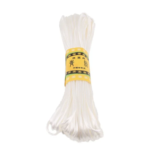 1pc 1mm 80m Satin Silk Rope Nylon Cord Colorful Baby Teether Accessories Teething Necklace Rattail Cord DIY Tool Toys Baby 1PcsWhite20M