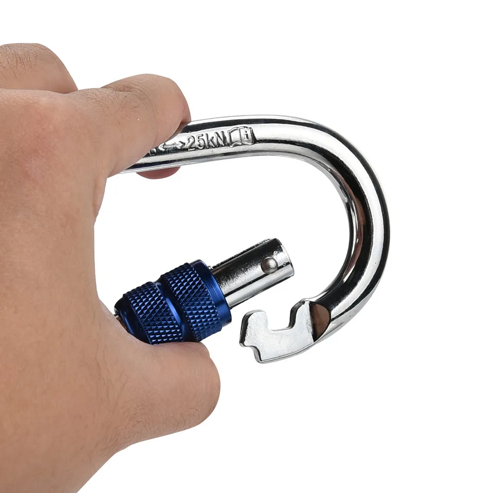 25KN Mountaineering Caving Rock Climbing Carabiner O Shaped Safety Master Screw Lock Buckle Escalade Equipement Dropship Z1016